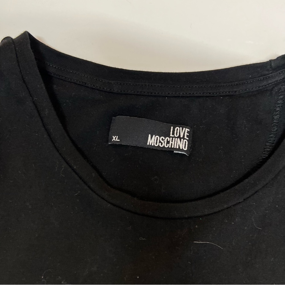 Love Moschino Black and Rainbow Rhinestone T-Shirt Size XL - Picture 8 of 10